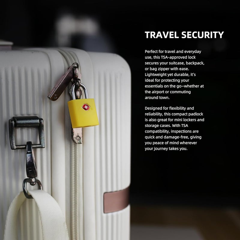 UP Security TSA Locks for Luggage, Keyed Alike Luggage Locks TSA Approved 4 Pack, Small Padlock with Key, Padlocks with Keys for Suitcase, Backpack, Bag Zipper, Tool Box, Case, Travel Essentials - Image 5